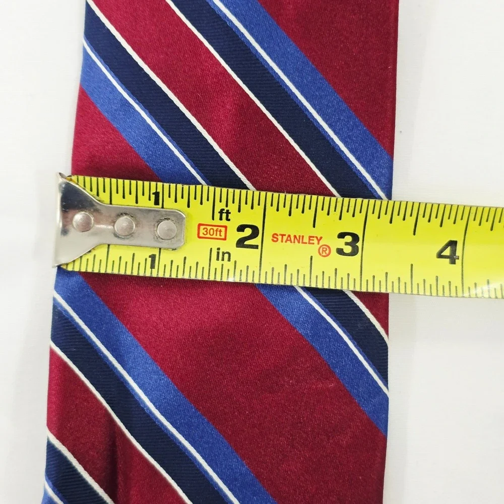 Jones‎ New York Necktie Burgundy Blue Striped Business Career Men's Tie